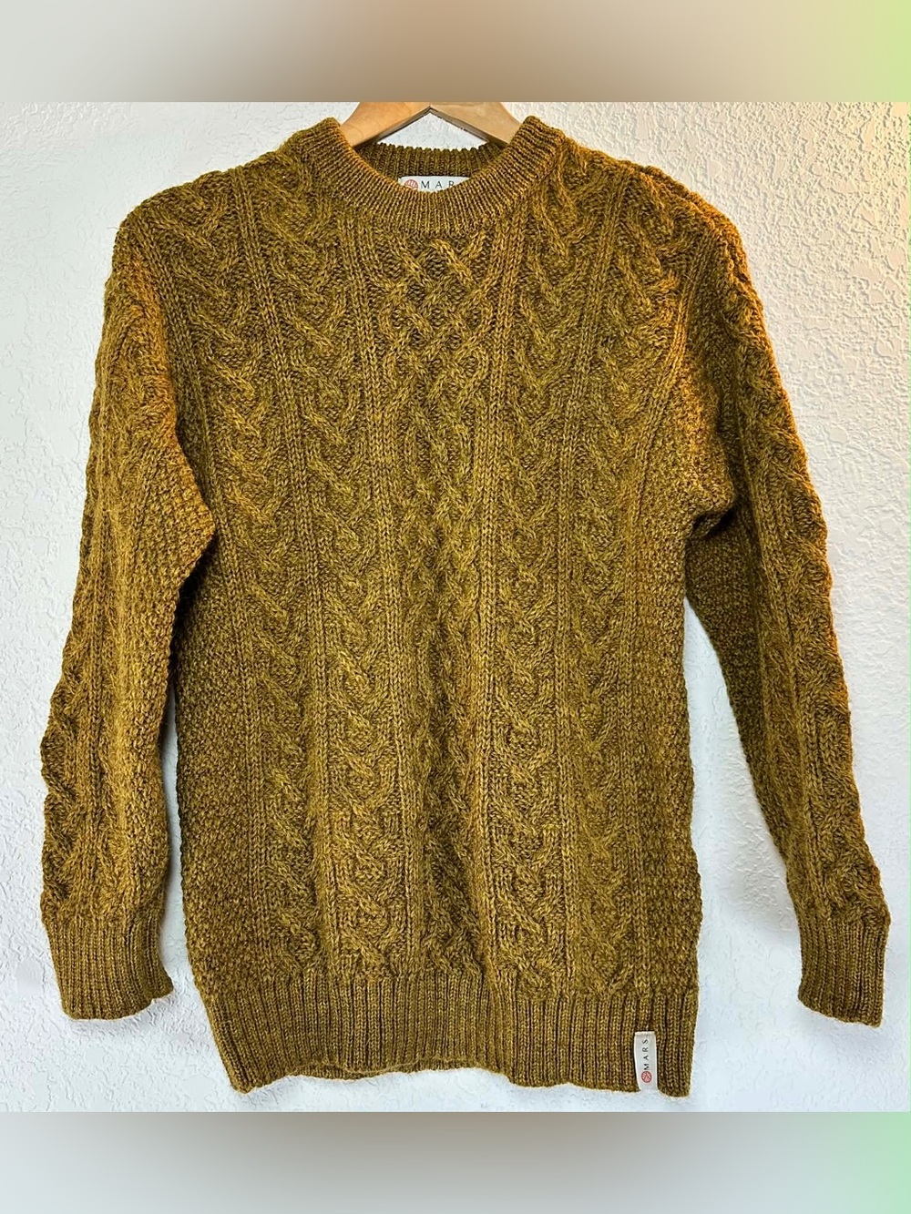 Mars UK MADE - 100% British Wool Fisherman Aran Cable Sweater